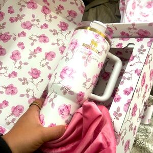 Love shack fancy Stanley cup - 40oz Ribbon Rosa pink white